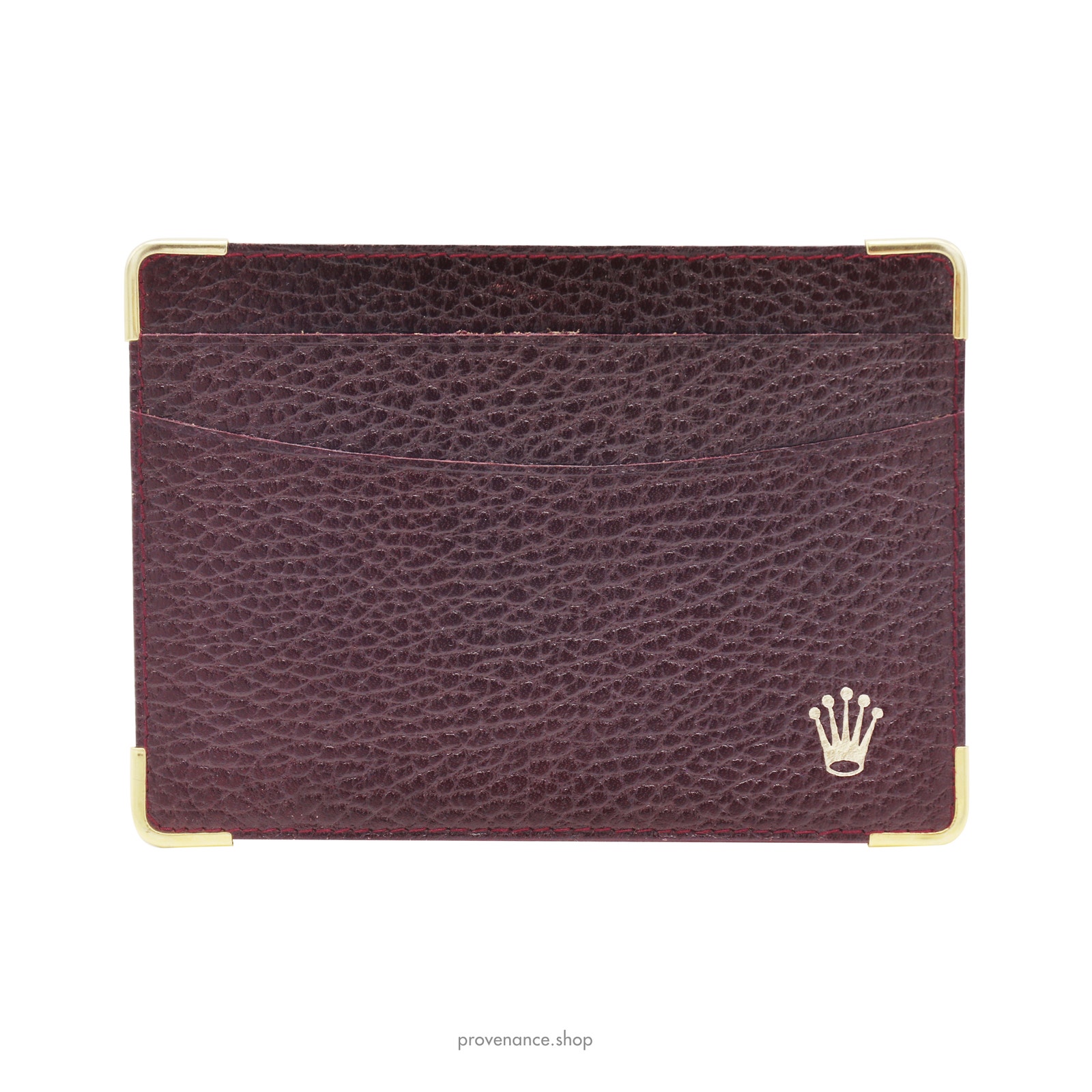 Rolex Card Holder Wallet  Grained Acajou Leather